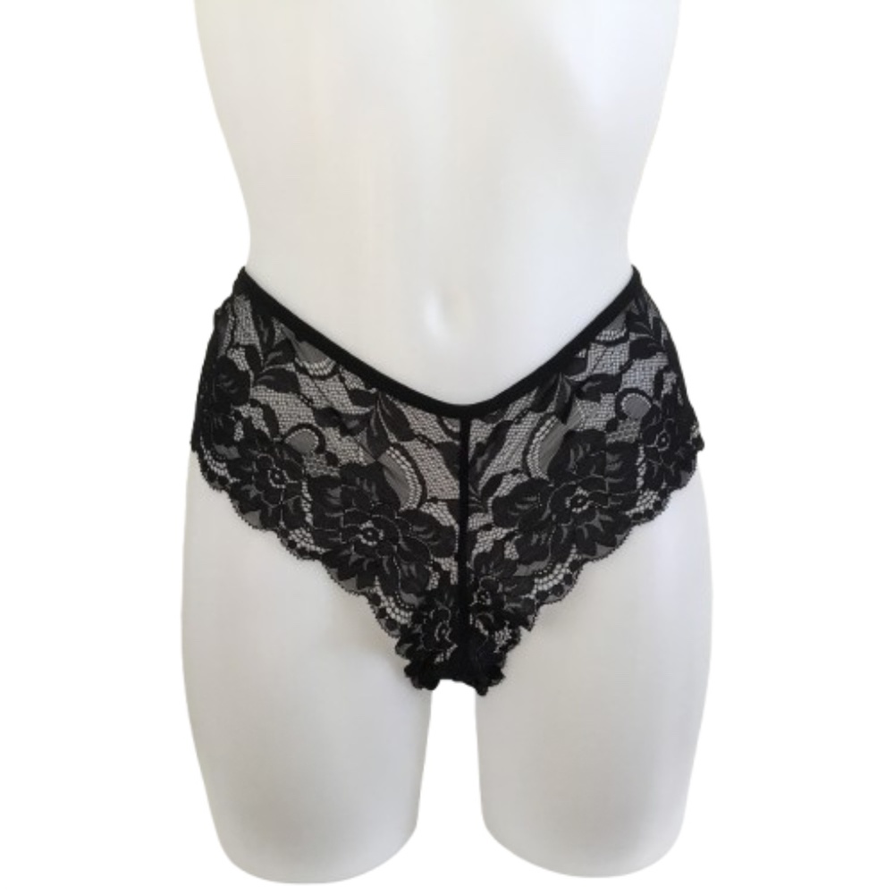 Women’s Plus Size Black Lace Cheeky Panties